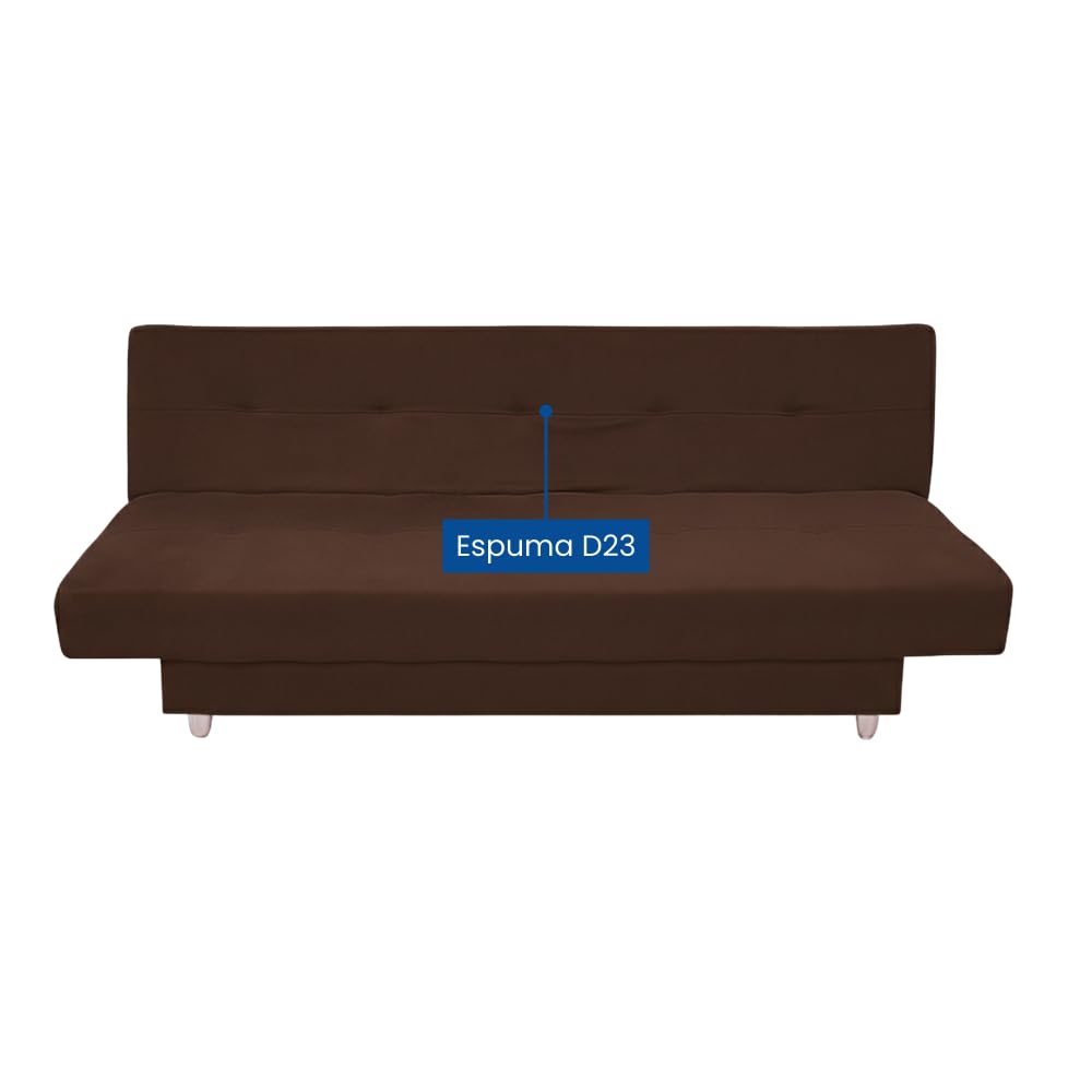 Sofá Cama 3 Lugares Casal Reclinável Suede com Almofada (Marrom) - Imagem 7