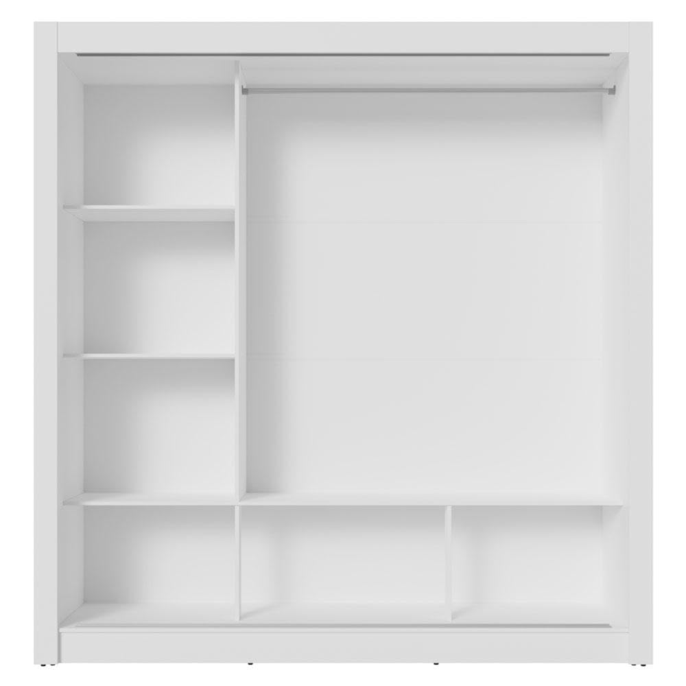 Guarda-roupa Casal Madesa Mônaco 3 Portas de Correr com Espelho - Branco - Imagem 10