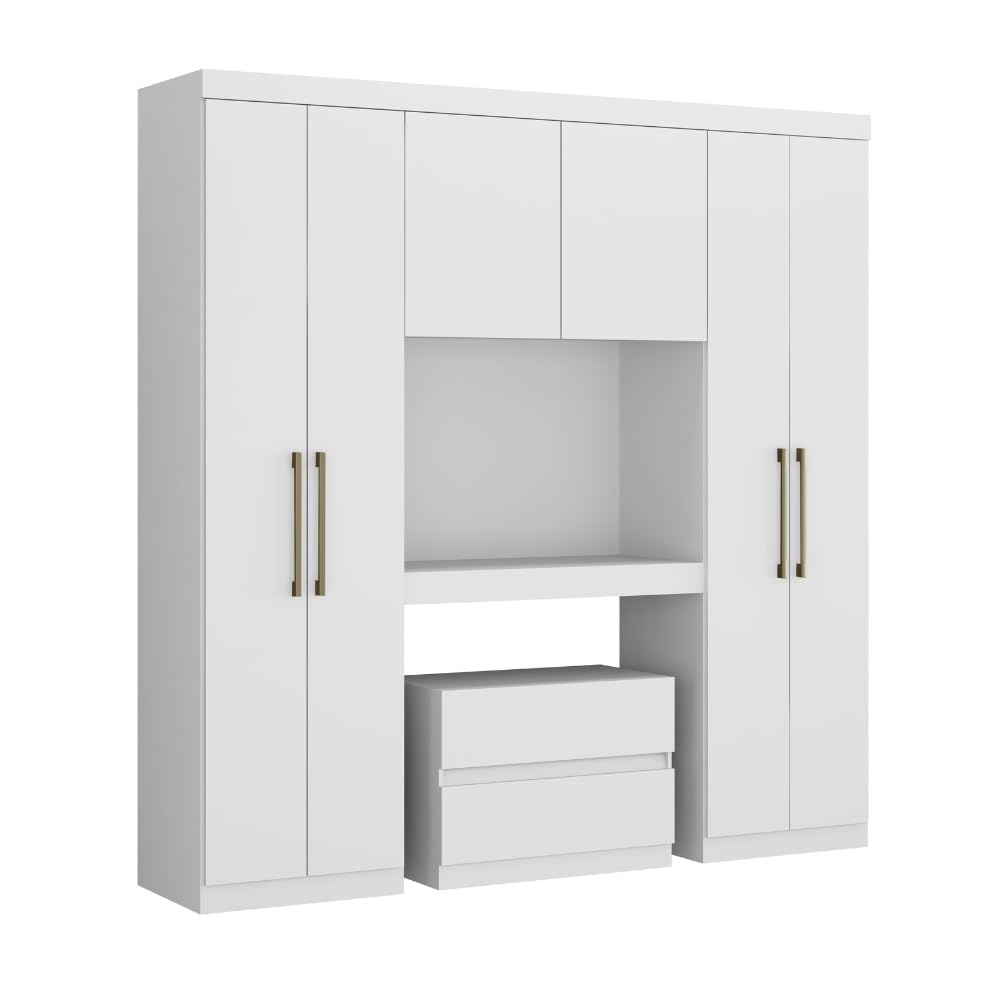 Guarda Roupa 6 Portas 2 Gavetas Carraro (Branco) - Imagem 4