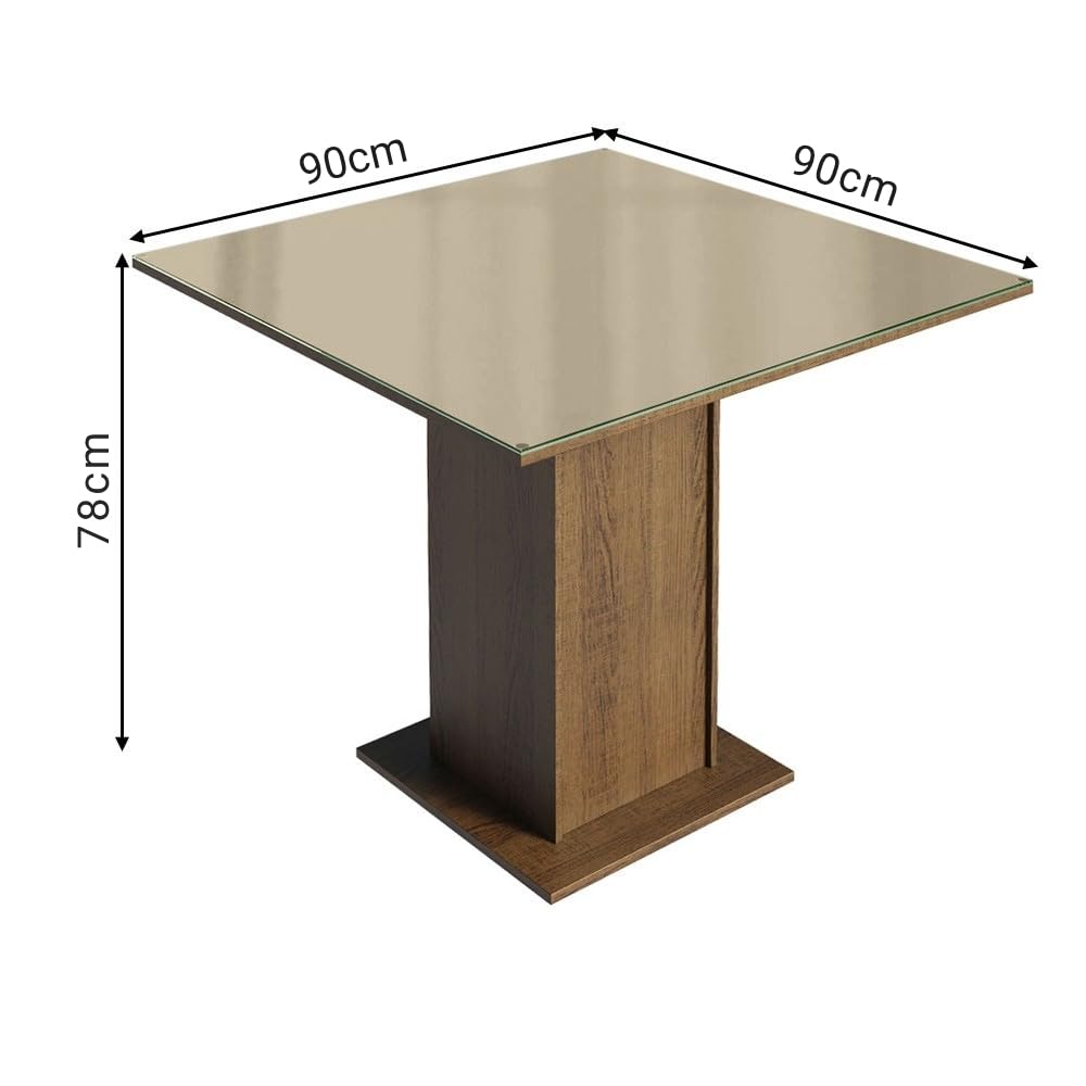 Conjunto Sala de Jantar Madesa Moscou Plus Mesa Tampo de Vidro com 4 Cadeiras - Rustic/Crema/Pérola - Imagem 5