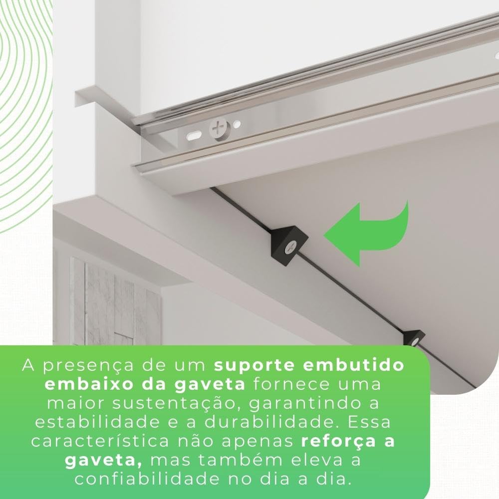 Guarda Roupa Casal 3 Portas com Espelho 4 Gavetas Costa Rica Sallêto Móveis Cinamomo/off-white - Imagem 4