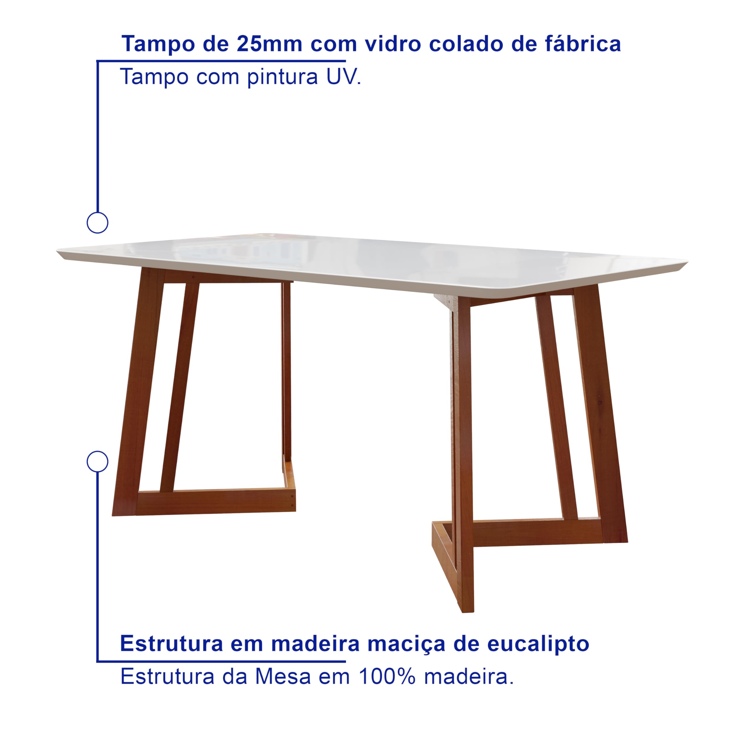 Conjunto Sala de Jantar 6 Lugares Madeira Mesa California e Cadeira Dakota Tecido A40 Móveis Meneghetti Caramelo - Imagem 8