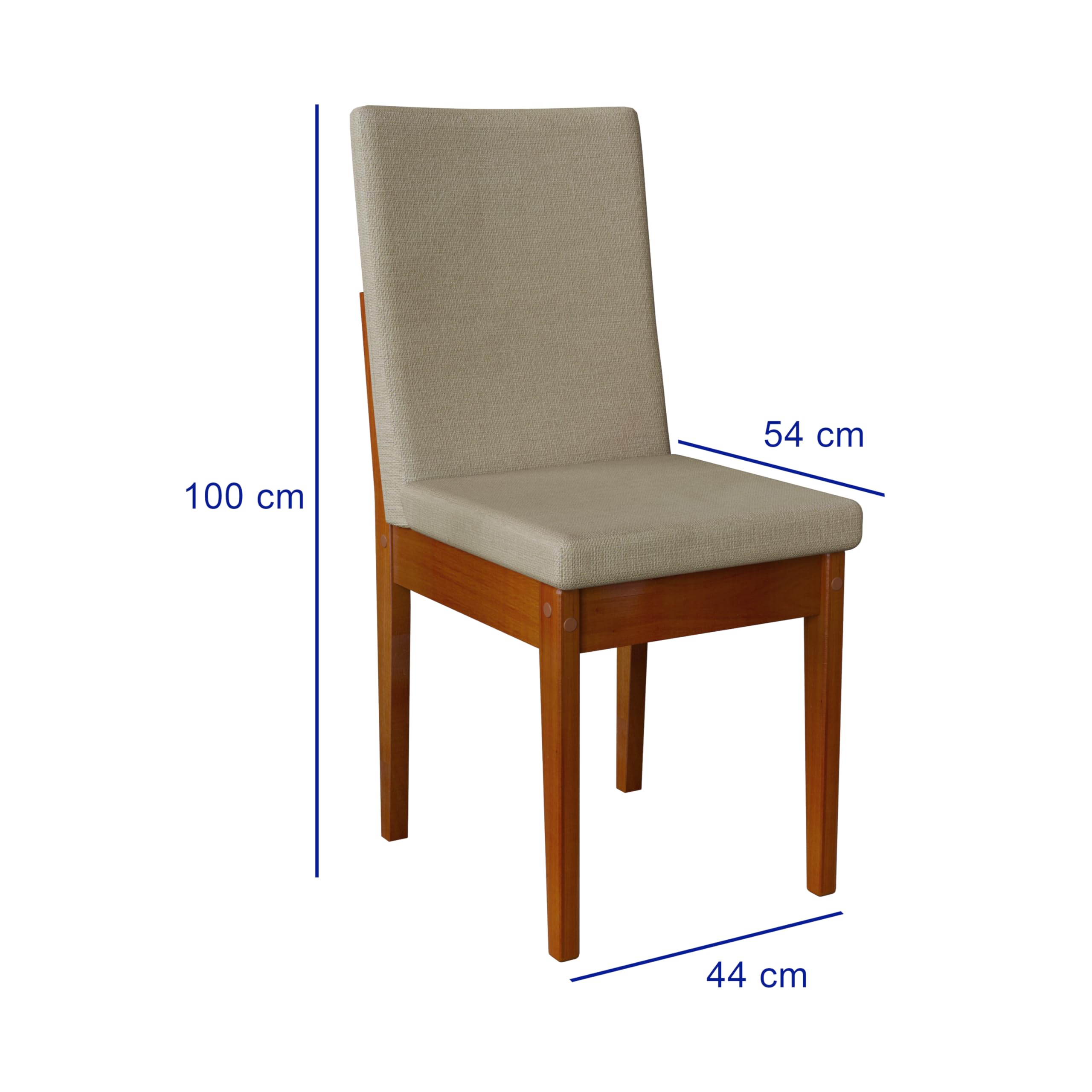 Conjunto Sala de Jantar 6 Lugares Madeira Mesa California e Cadeira Dakota Tecido A40 Móveis Meneghetti Caramelo - Imagem 2